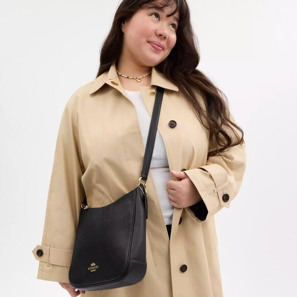 Coach CU960 Ellie File Shoulder Crossbody Pebbled Leather Bag Black *SEALED* - Picture 3 of 9